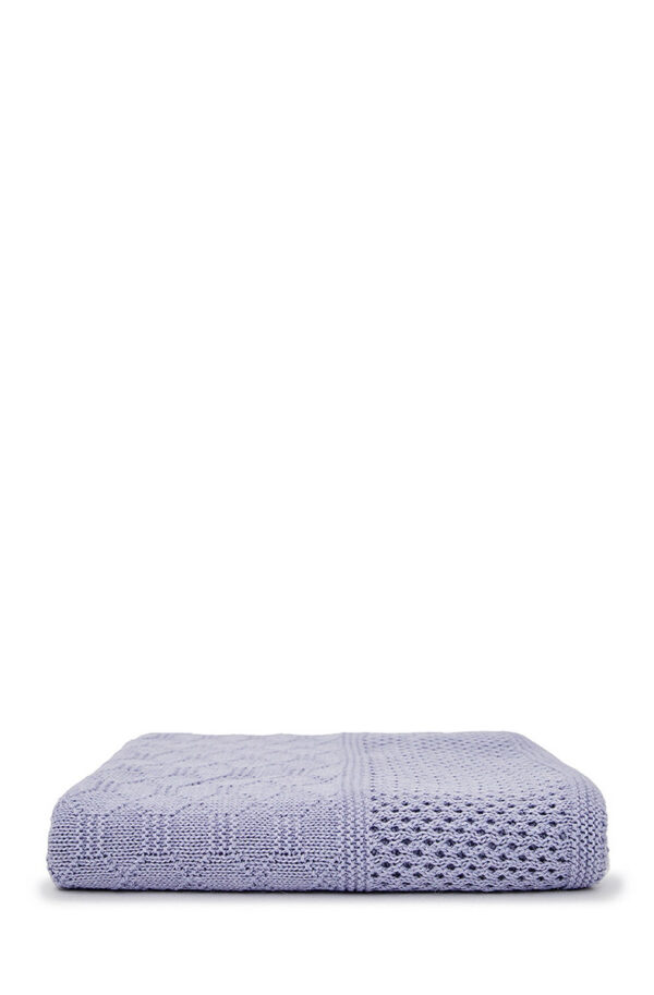 В'язаний плед світло-сірий | 61449