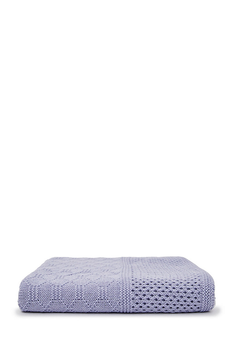 В'язаний плед світло-сірий | 61449