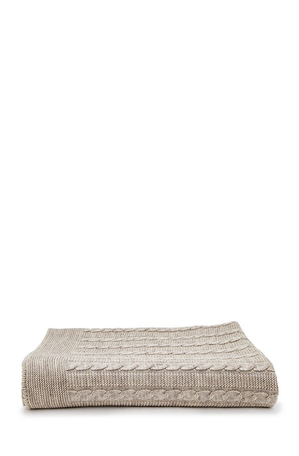 Плед двосторонній сіро-бежевий | 61528