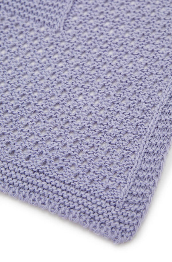 В'язаний плед світло-сірий | 61449