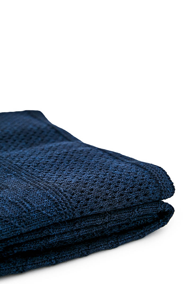 В'язаний плед темно-синій | 6146 В'язаний плед темно-синій | 61465