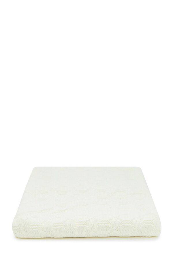 В'язаний плед білий | 61455