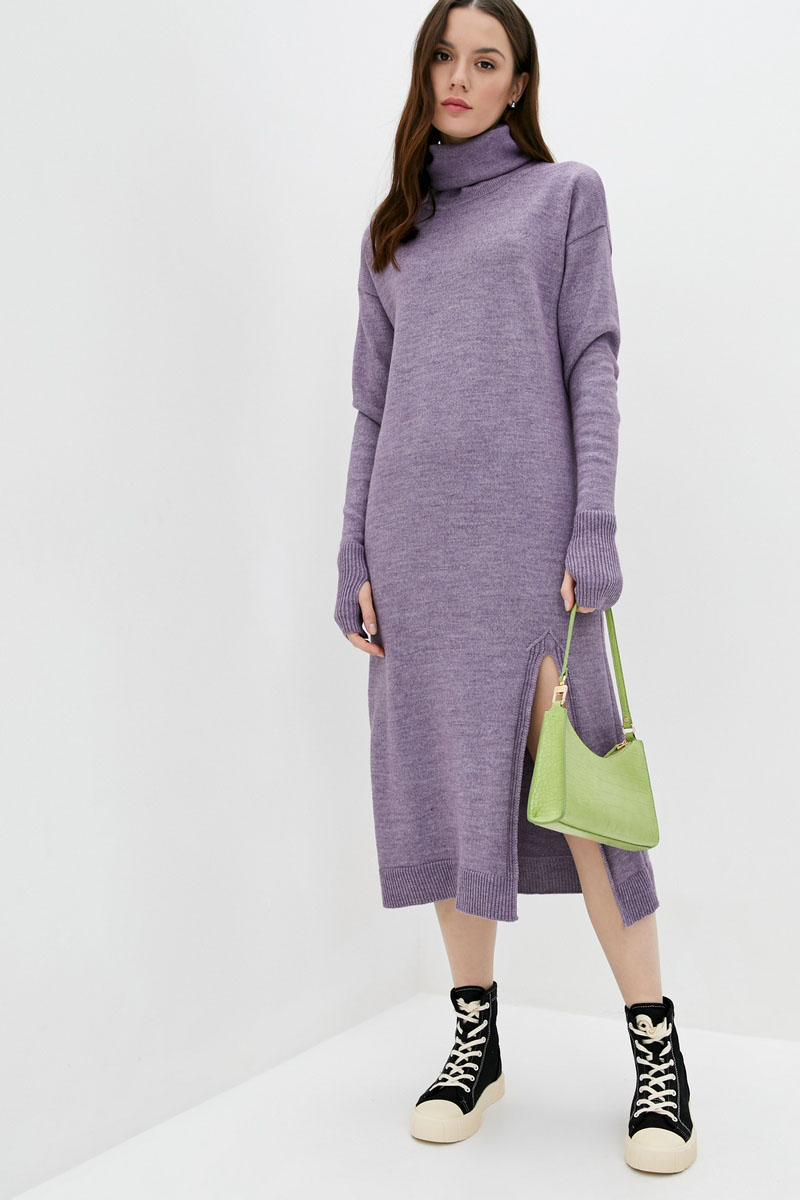 Сукня бузкова з коміром-хомутом | 61489 Сукня бузкова з коміром-хомутом | 61489