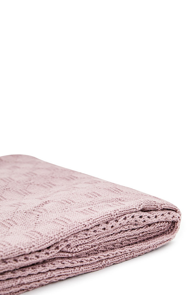 В'язаний плед пудровий | 61460 В'язаний плед пудровий | 61460