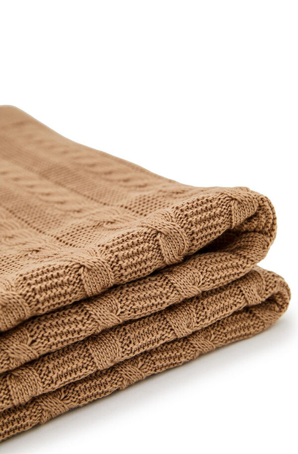 В'язаний плед двосторонній кемел | 61517