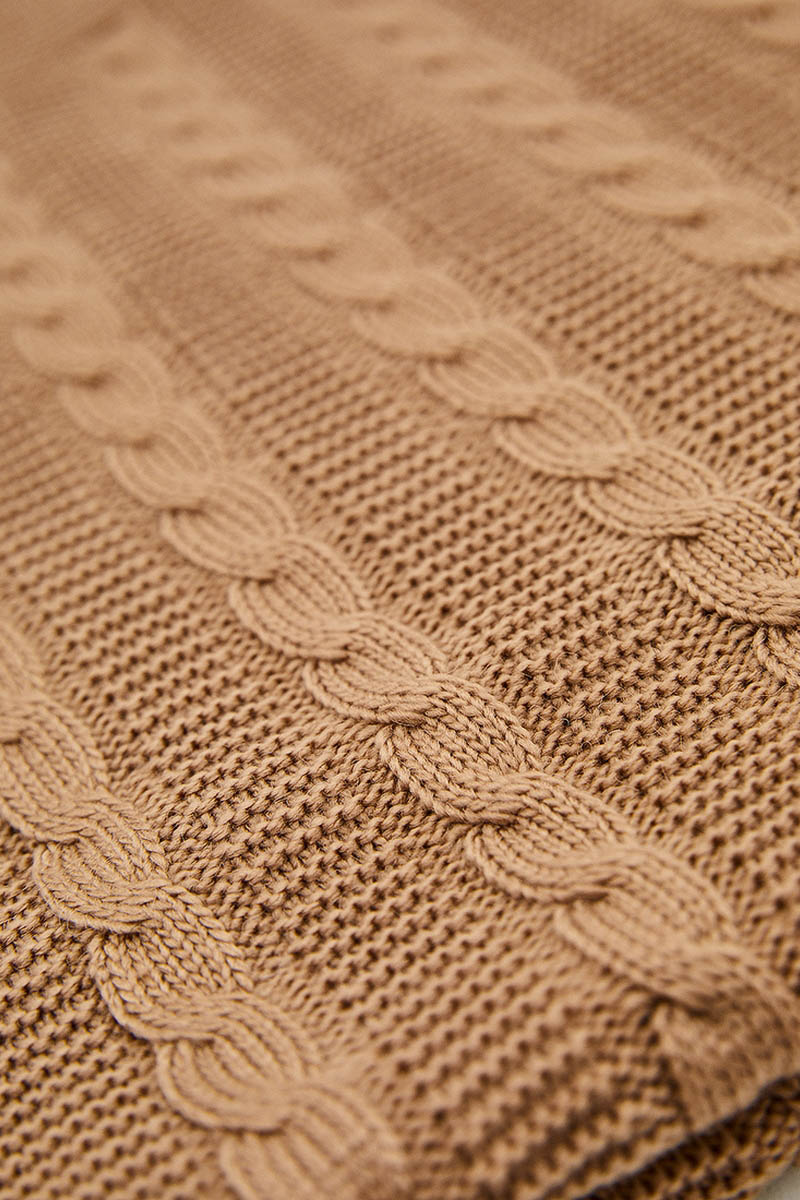 В'язаний плед двосторонній кемел | 61517 В'язаний плед двосторонній кемел | 61517