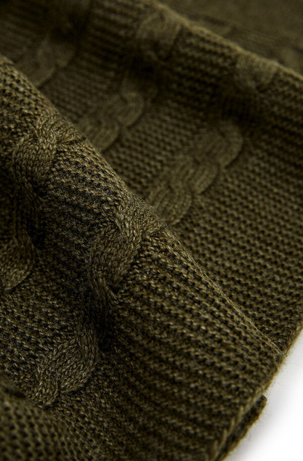 В'язаний плед двосторонній хакі 180х130 | 61512