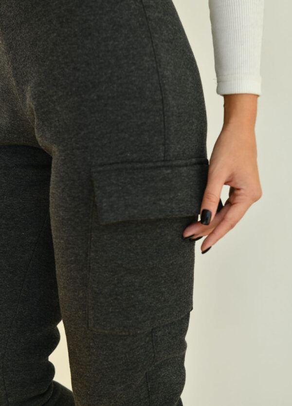 Жіночі теплі штани карго сірі | 62393