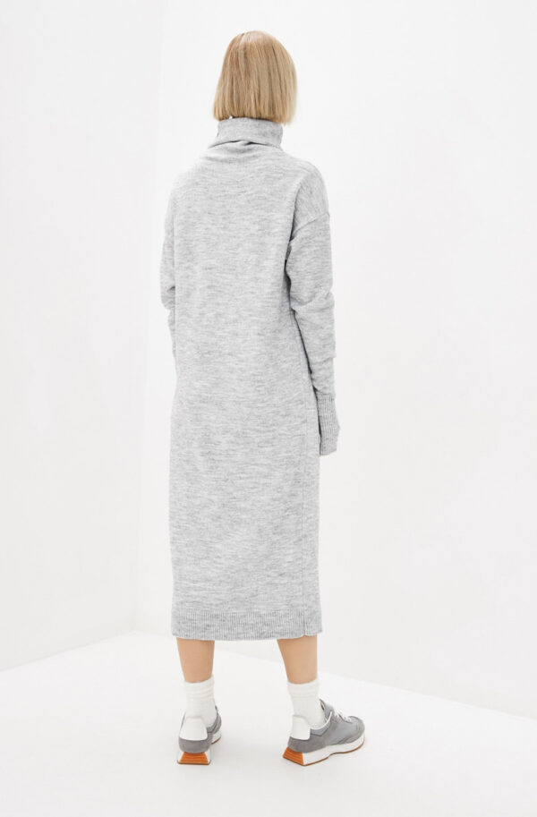 Сукня з коміром-хомутом світло-сіра | 63057