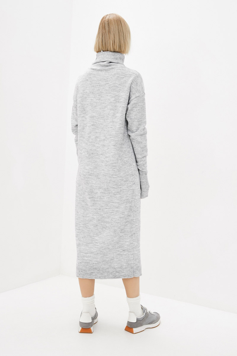Сукня з коміром-хомутом світло-сіра | 63057 Сукня з коміром-хомутом світло-сіра | 63057