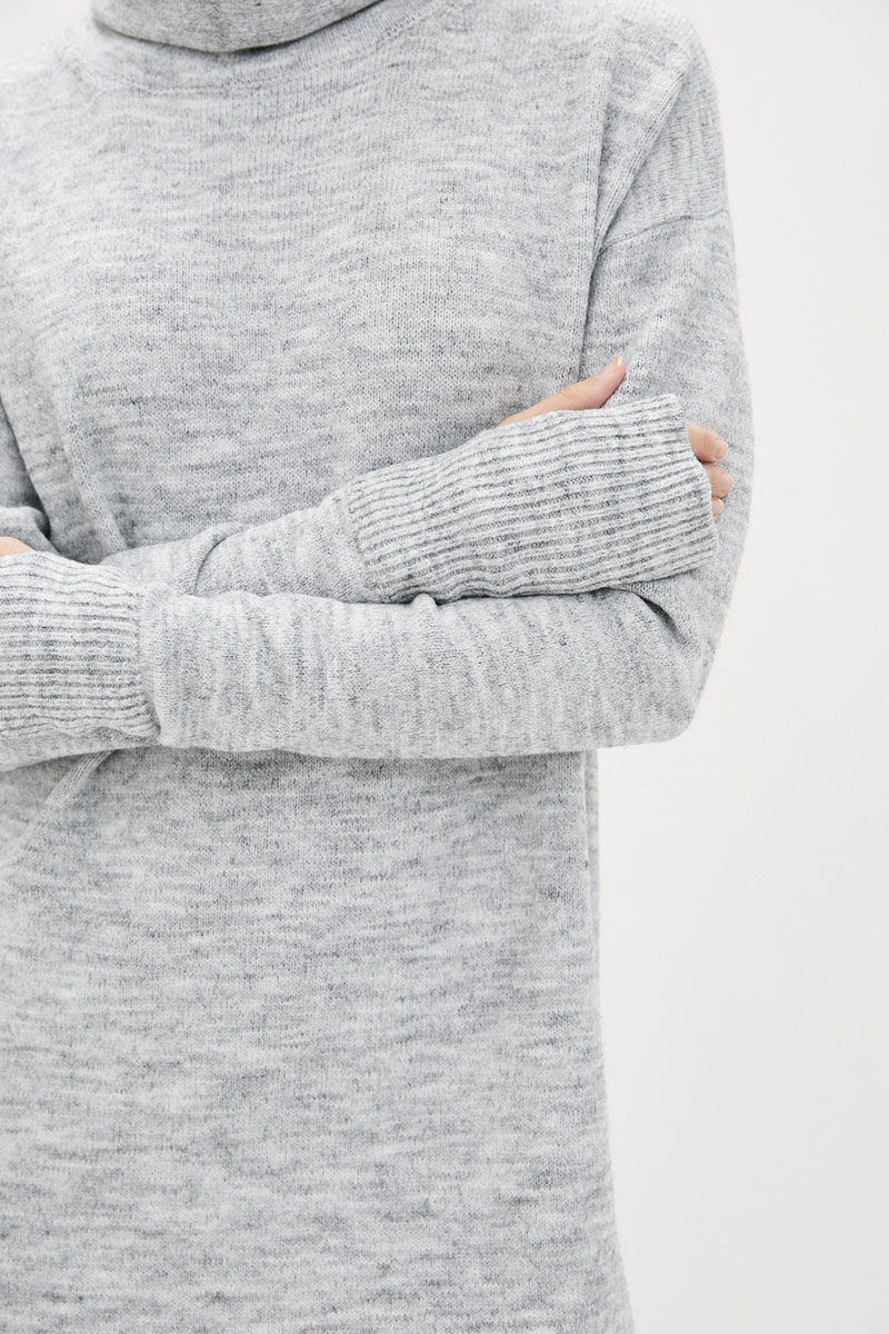 Сукня з коміром-хомутом світло-сіра | 63057 Сукня з коміром-хомутом світло-сіра | 63057