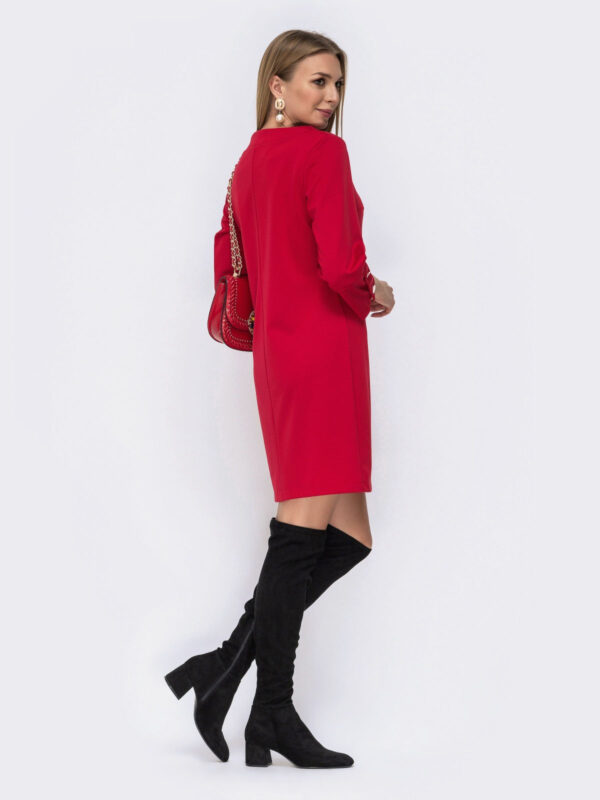 Лаконічна сукня міні червона | 63565