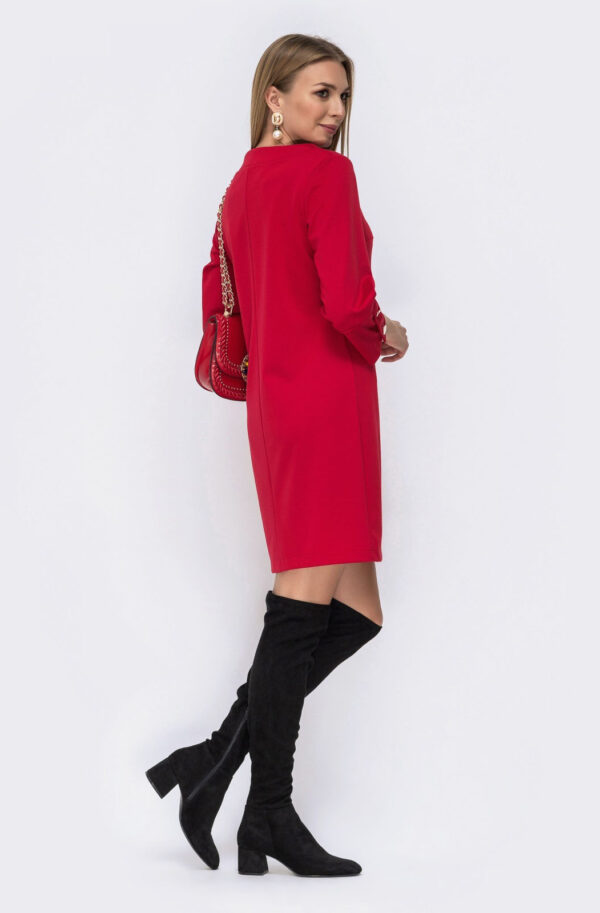 Лаконічна сукня міні червона | 63565