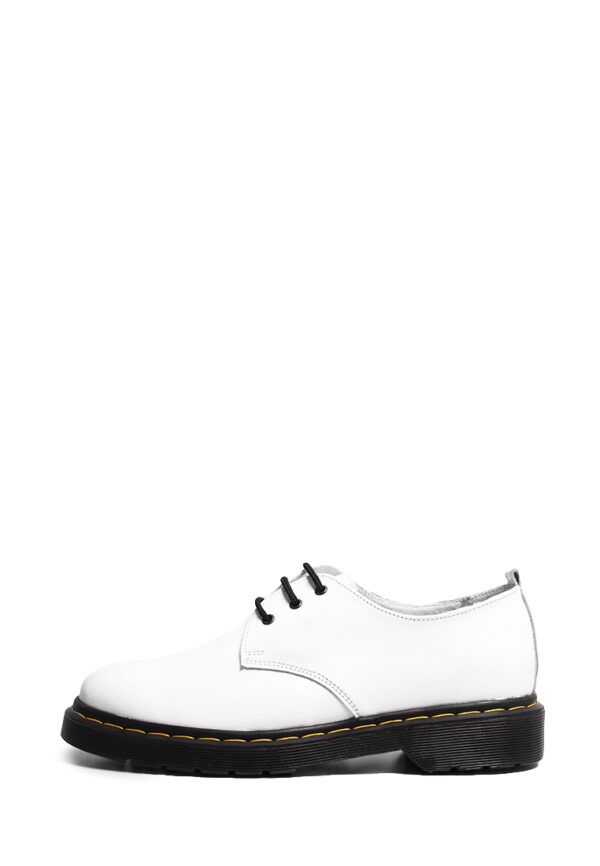 Шкіряні білі туфлі зі шнурками | 64098