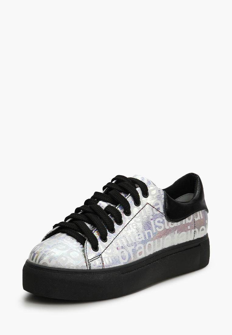 Срібні кеди із натуральної шкіри | 64129 Срібні кеди із натуральної шкіри | 64129