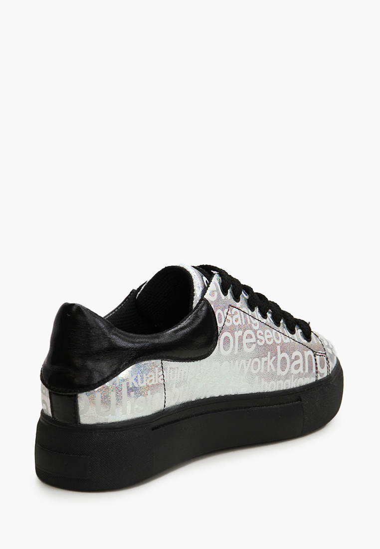 Срібні кеди із натуральної шкіри | 64129 Срібні кеди із натуральної шкіри | 64129