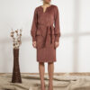 Стильна вельветова сукня теракотова | 64016