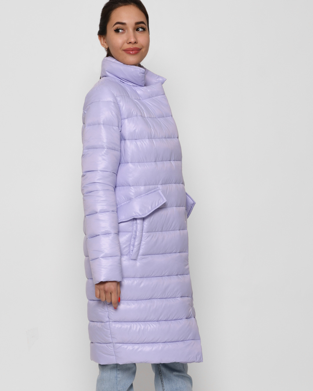 Демісезонна куртка-пальто бузкова | 64282