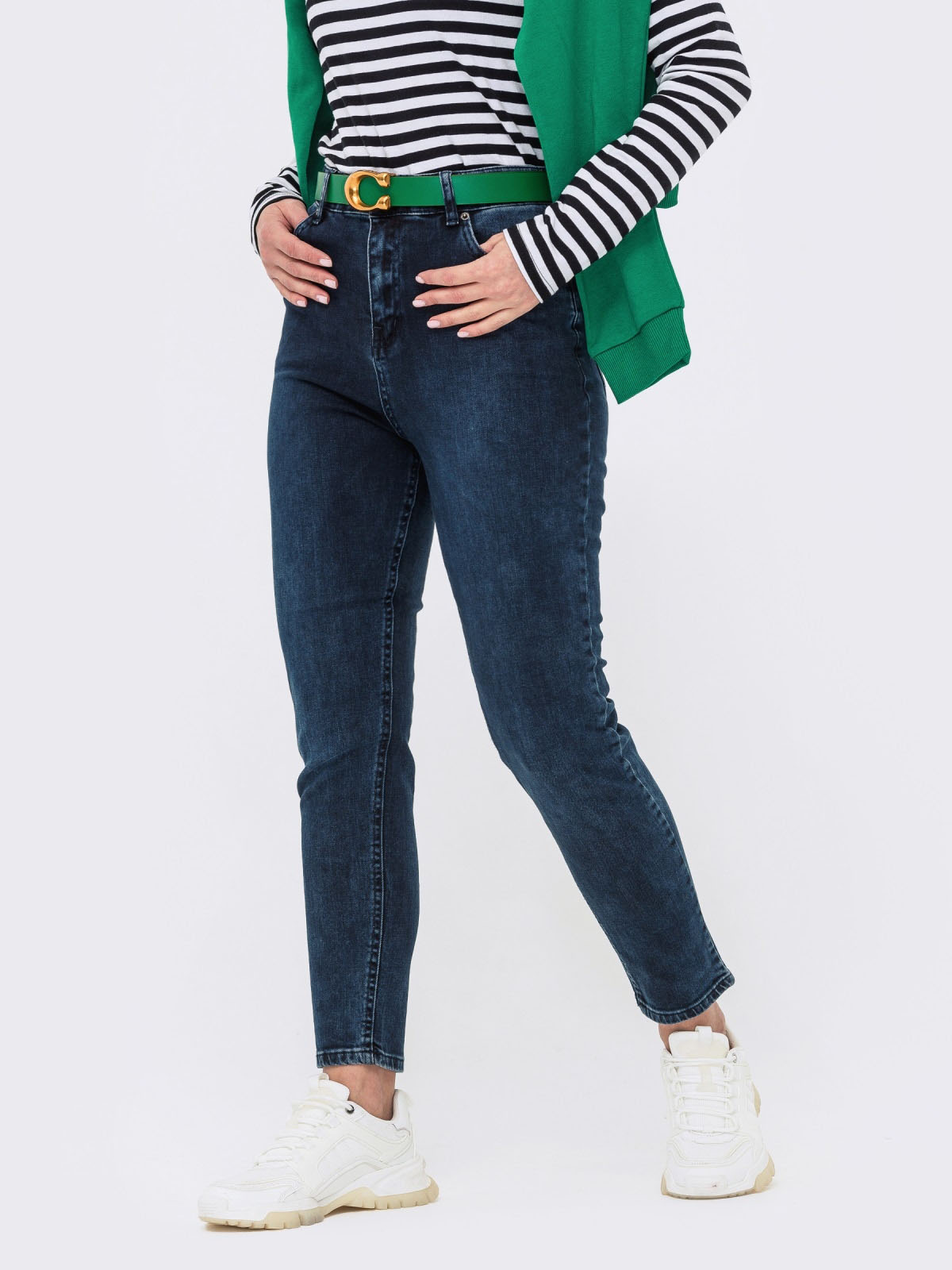 Укорочені джинси-мом сині | 64299 Укорочені джинси-мом сині | 64299