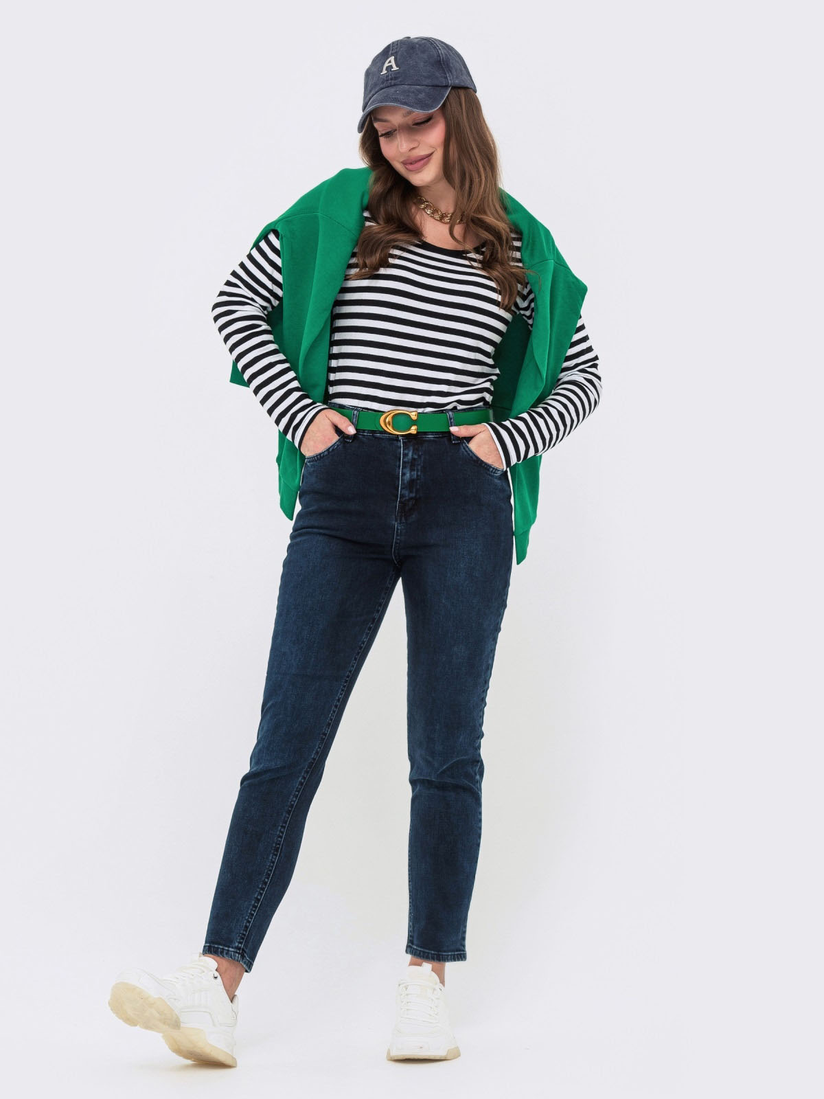 Укорочені джинси-мом сині | 64299 Укорочені джинси-мом сині | 64299