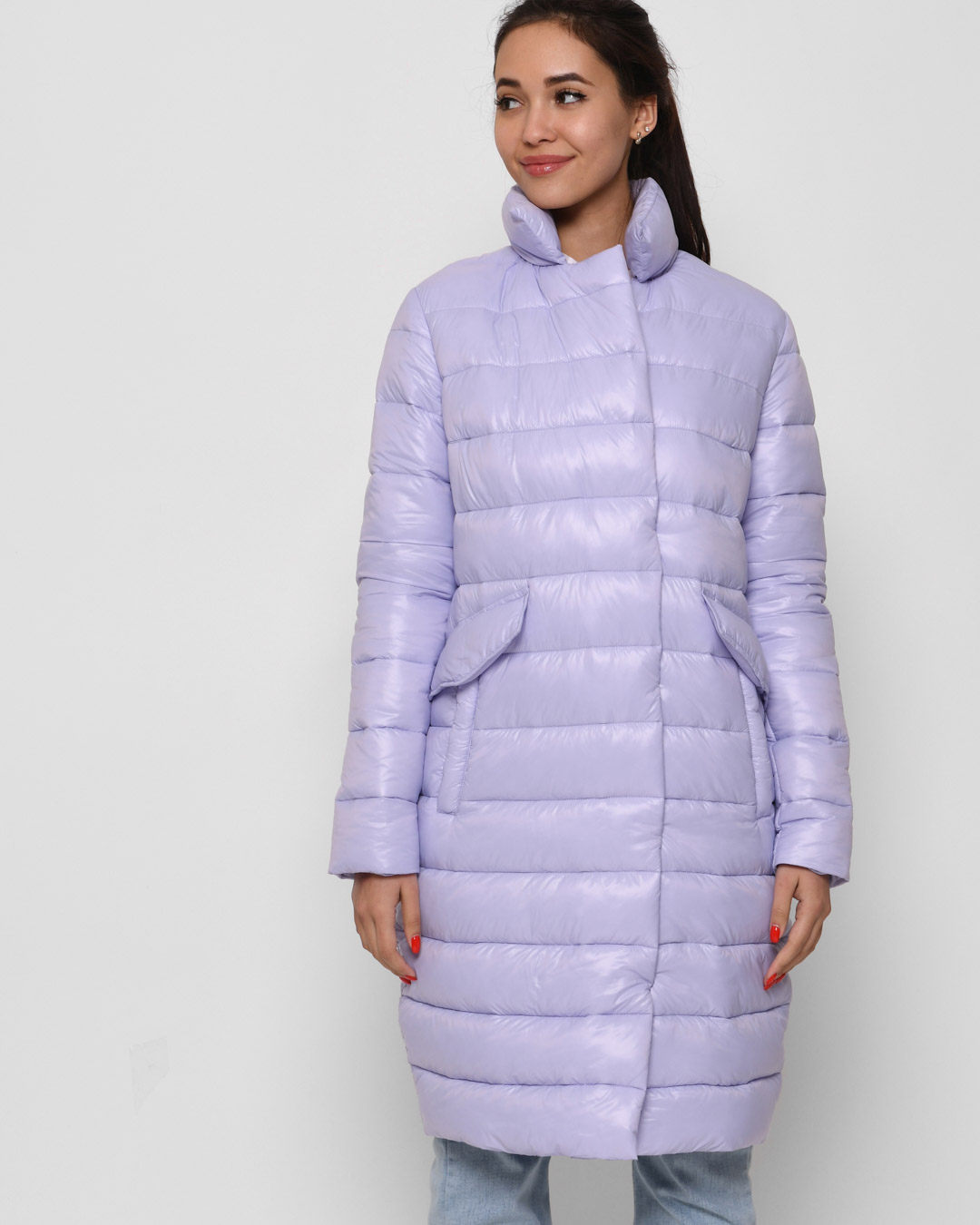 Демісезонна куртка-пальто бузкова | 64282