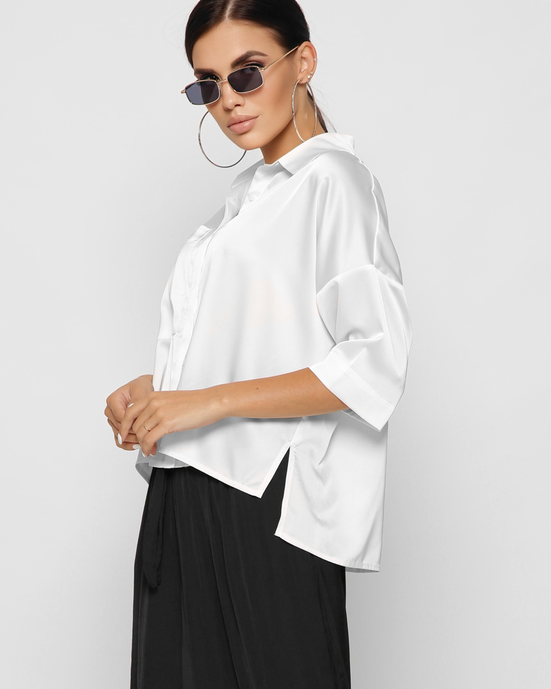 64019d0d96 Витончена шовкова блуза біла | 63844 4