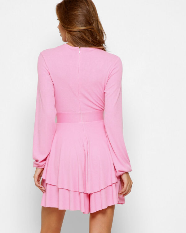 Трикотажна сукня-шорти рожева | 64197