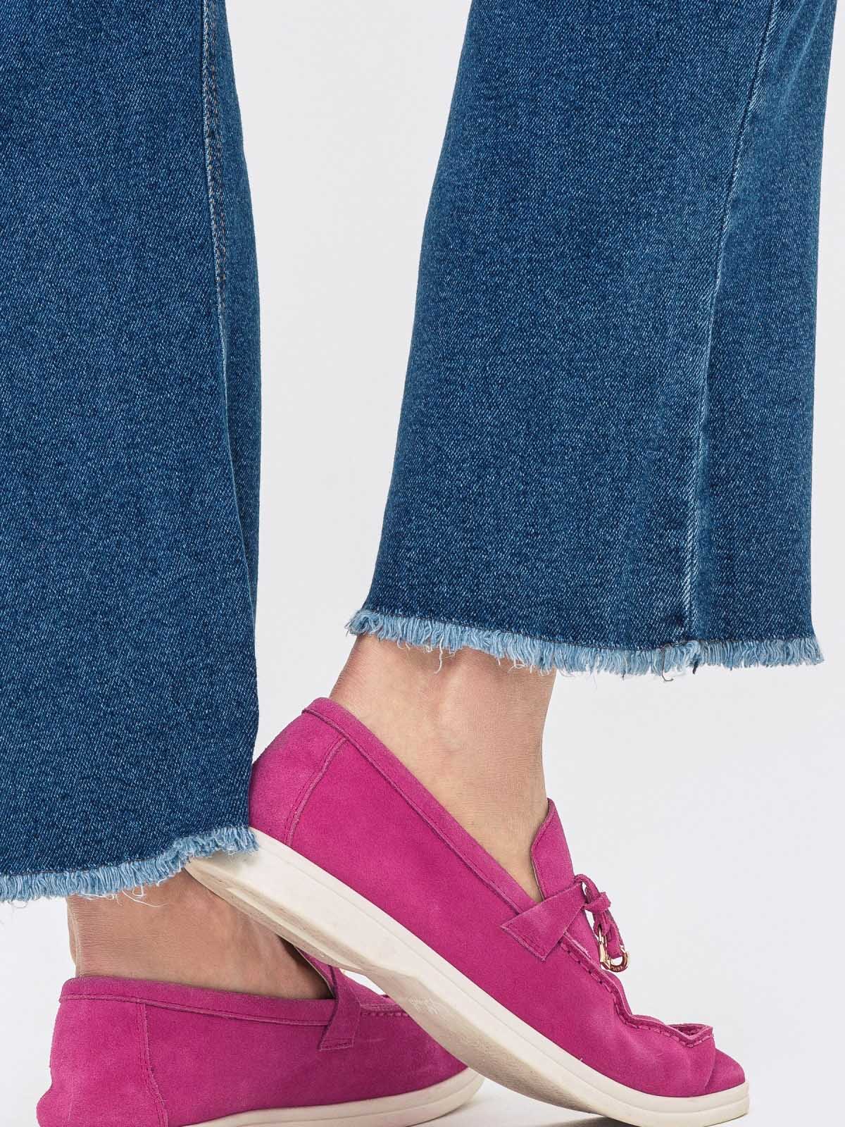 Укорочені джинси-труби темно-сині | 64341 Укорочені джинси-труби темно-сині | 64341