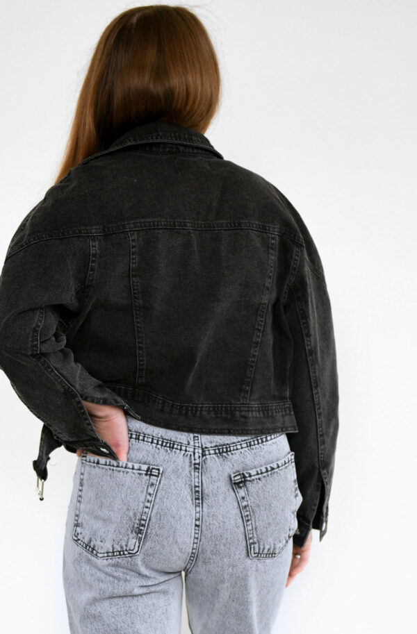 Джинсова куртка косуха графіт | 64108