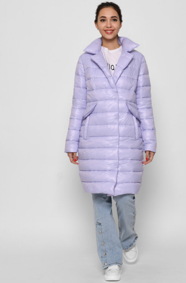 Демісезонна куртка-пальто бузкова | 64282