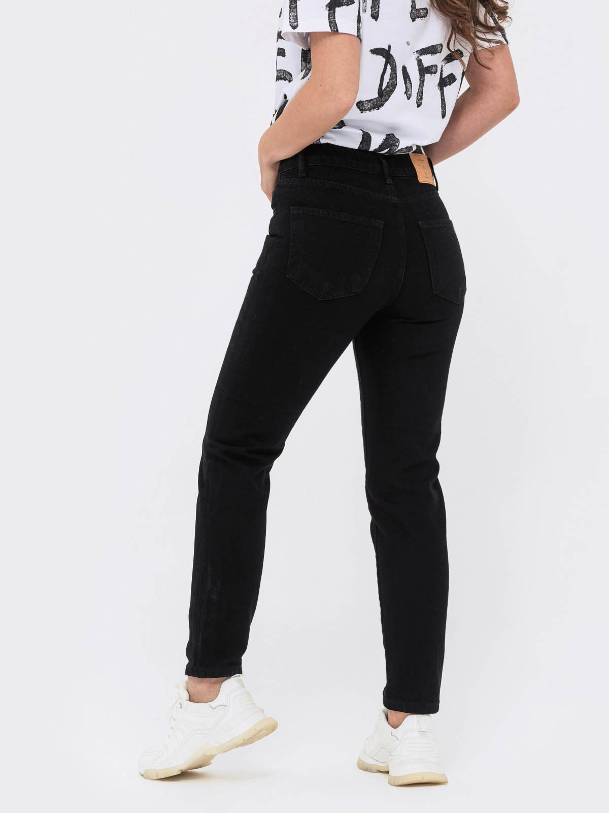 Бавовняні джинси-мом чорні | 64325
