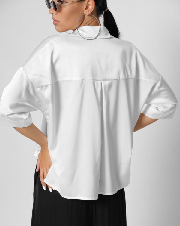 Витончена шовкова блуза біла | 63844 2