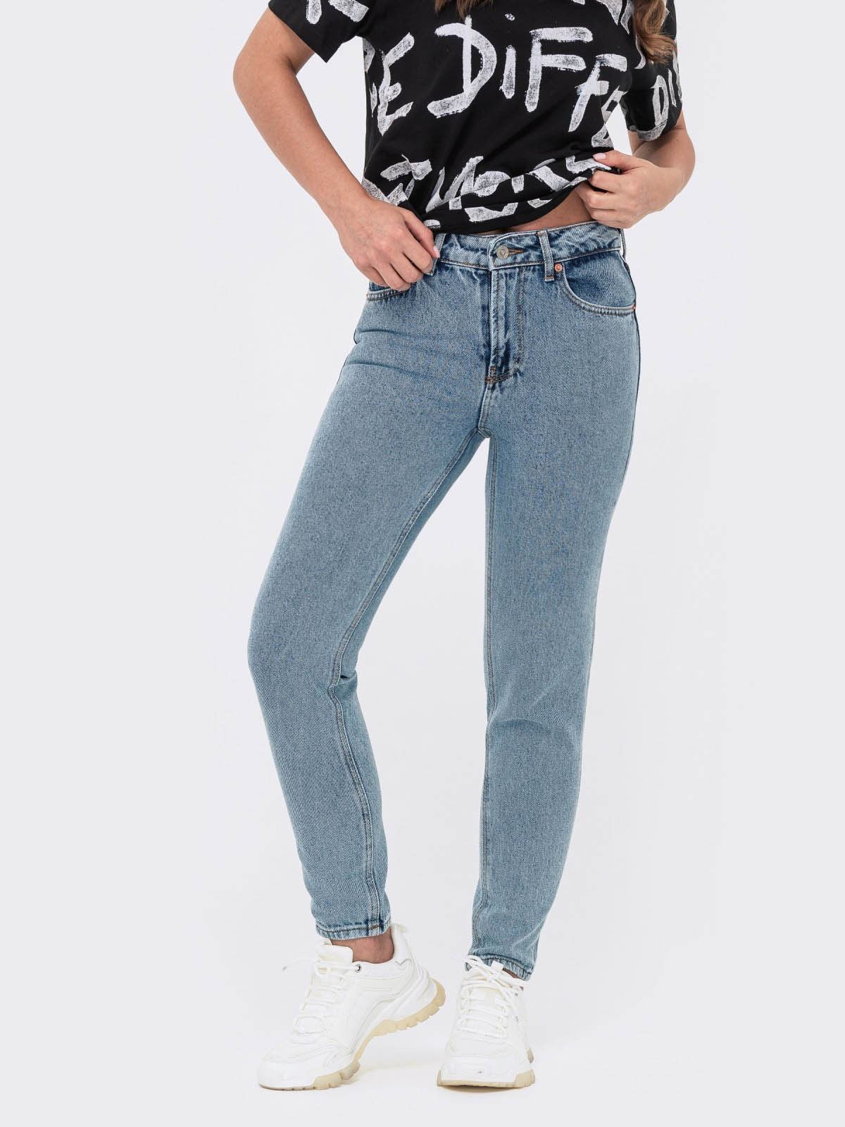 Бавовняні джинси-мом блакитні | 64311 Бавовняні джинси-мом блакитні | 64311