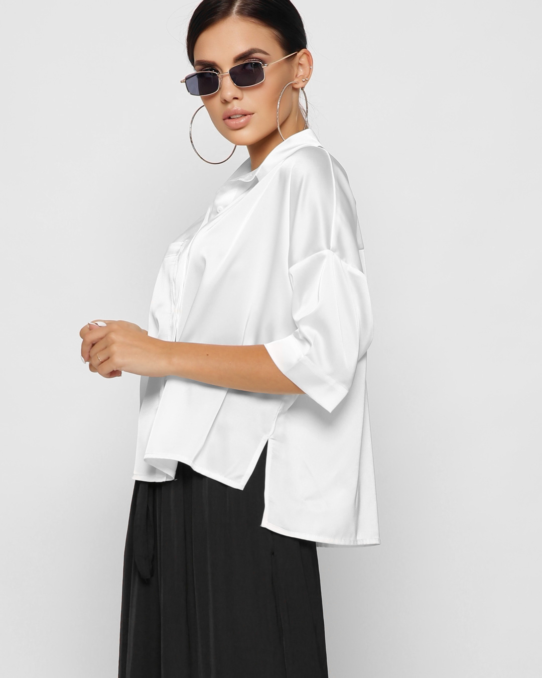 e1846fc1d Витончена шовкова блуза біла | 63844 7
