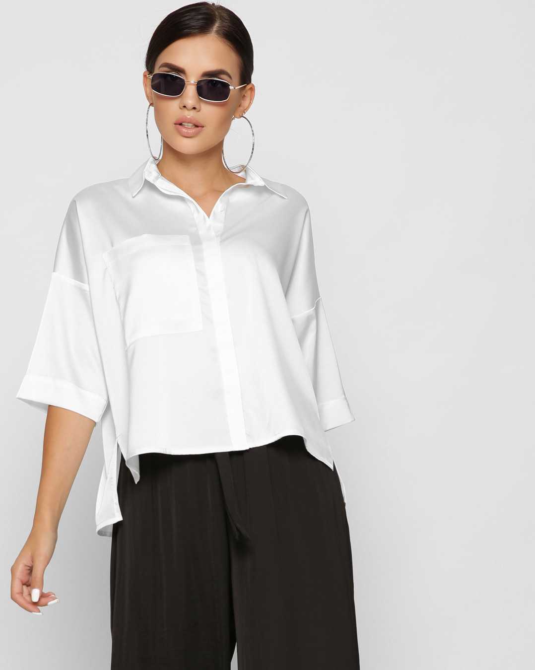 e1846fc1d4 Витончена шовкова блуза біла | 63844 8