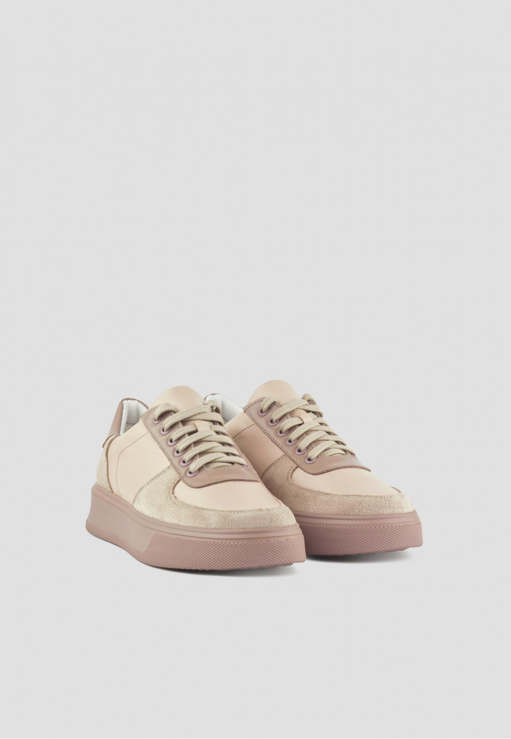 Кеди бежеві зі шкіри та замші | 65320 Кеди бежеві зі шкіри та замші | 65320