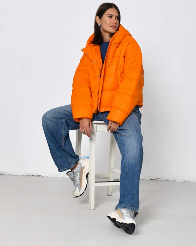 Демісезонна коротка куртка помаранчева | 64725