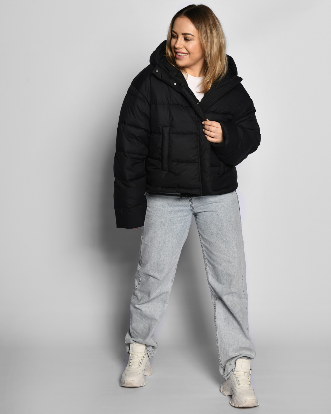 Демісезонна коротка куртка чорна | 64756 Демісезонна коротка куртка чорна | 64756