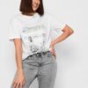 Бавовняна біла футболка з принтом | 64823 Бавовняна біла футболка з принтом | 64823