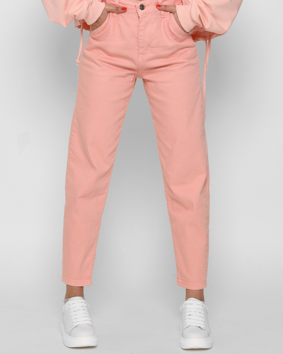 Стильні джинси мом персикові | 65503 Стильні джинси мом персикові | 65503