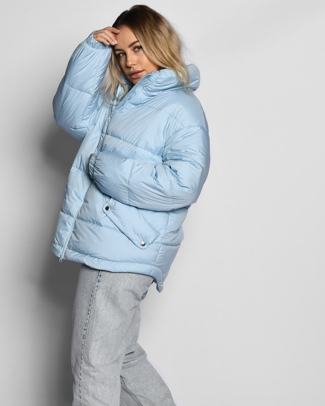 Жіноча демісезонна куртка блакитна | 65246 Жіноча демісезонна куртка блакитна | 65246
