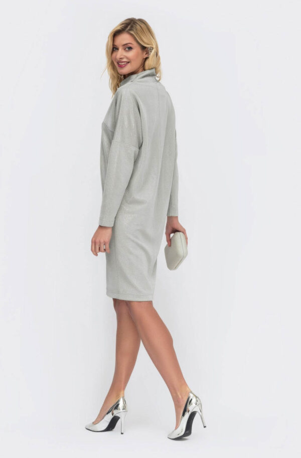 Срібляста сукня з тонкого трикотажу | 64804