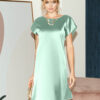Коктейльна атласна сукня м'ятна | 65392 Коктейльна атласна сукня м'ятна | 65392