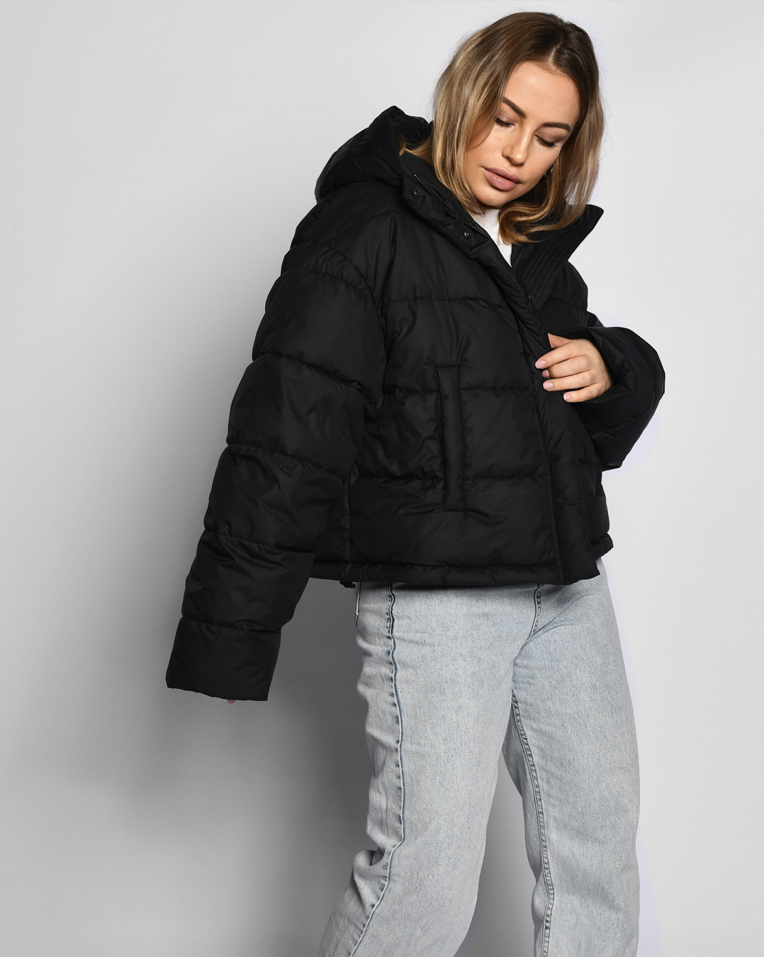 Демісезонна коротка куртка чорна | 64756 Демісезонна коротка куртка чорна | 64756