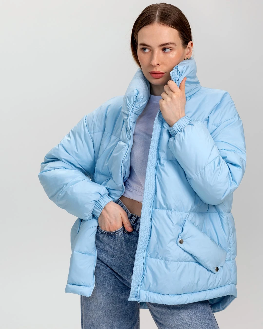 Жіноча демісезонна куртка блакитна | 65246 Жіноча демісезонна куртка блакитна | 65246