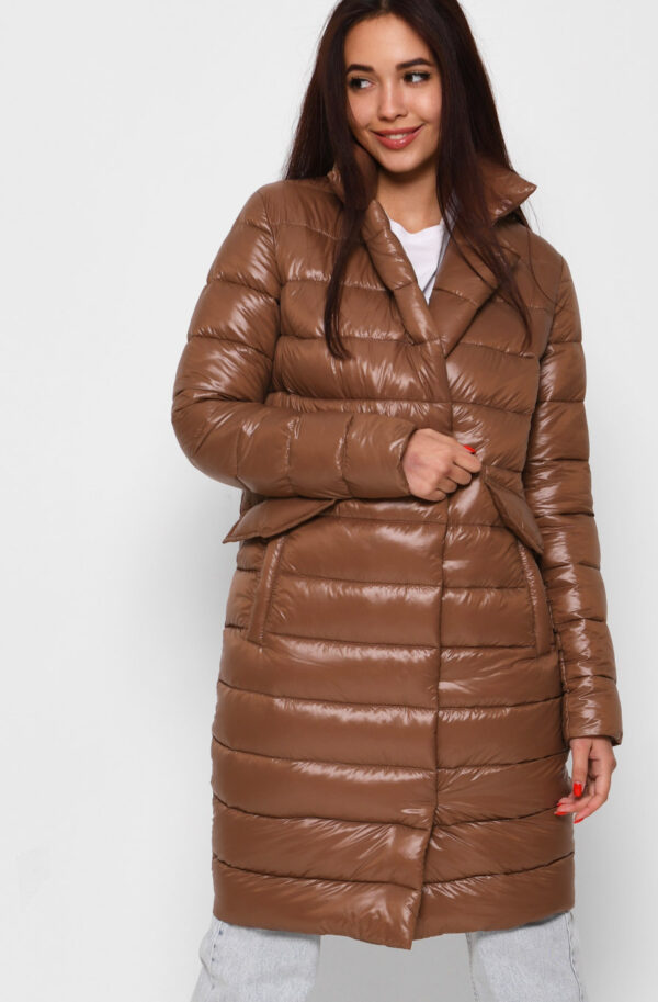 Демісезонна куртка-пальто коричнева | 64769