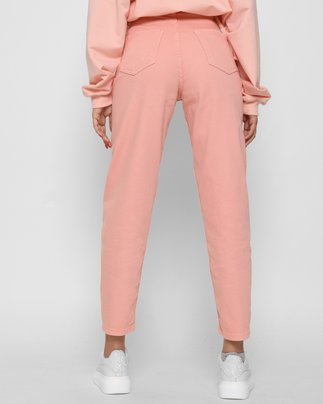 Стильні джинси мом персикові | 65503 Стильні джинси мом персикові | 65503