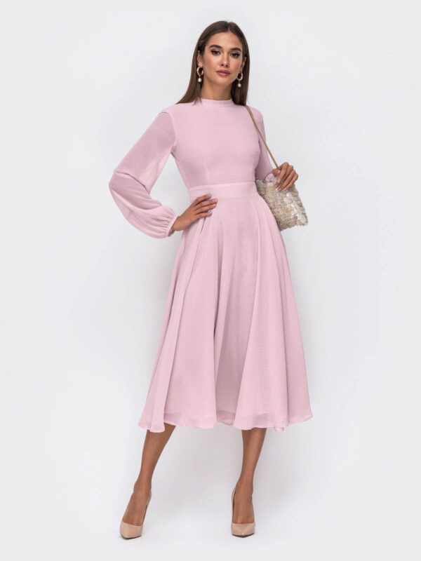 Святкове шифонове плаття рожеве | 65411