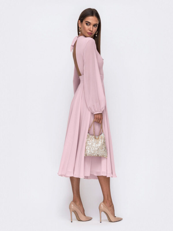 Святкове шифонове плаття рожеве | 65411
