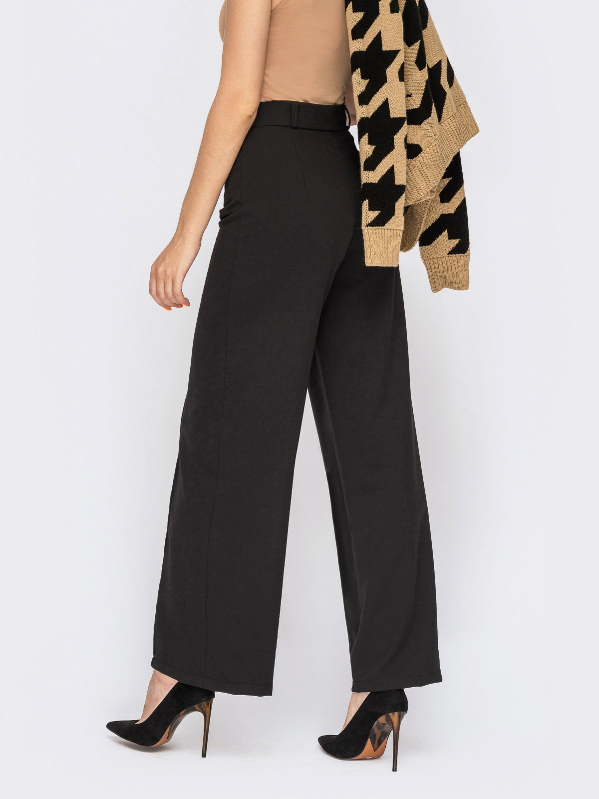 Ділові чорні штани-палаццо | 64482